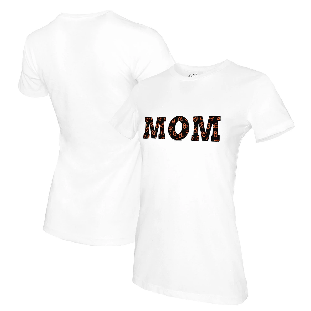 Women's Tiny Turnip White Baltimore Orioles Mom T-Shirt
