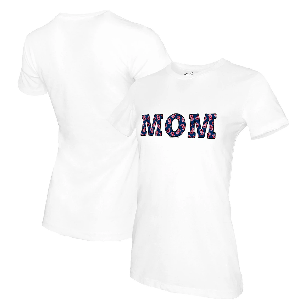 Women's Tiny Turnip White Boston Red Sox Mom T-Shirt