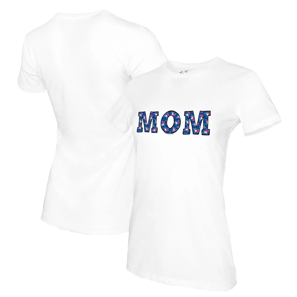 Women's Tiny Turnip White Toronto Blue Jays Mom T-Shirt