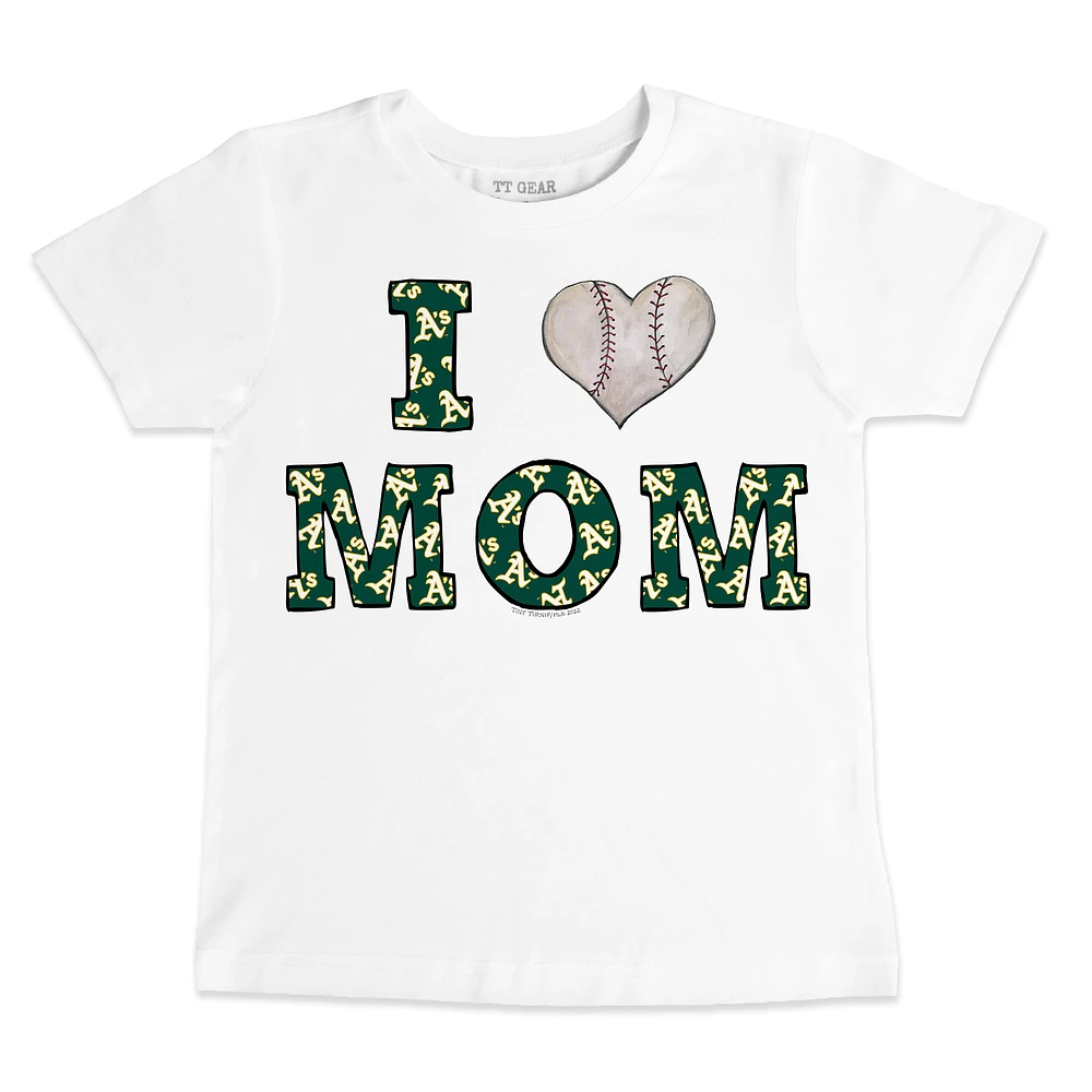 Infant Tiny Turnip White Athletics Heart Mom T-Shirt
