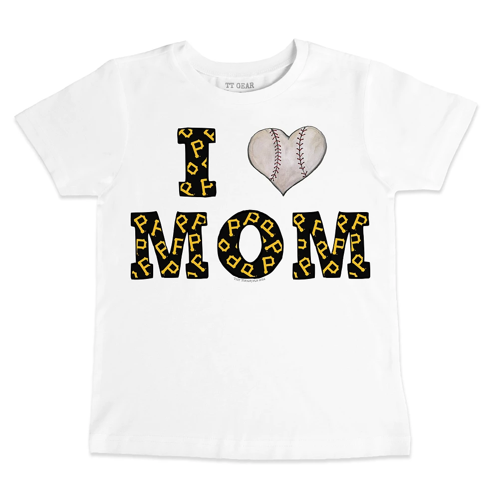 Infant Tiny Turnip White Pittsburgh Pirates Heart Mom T-Shirt