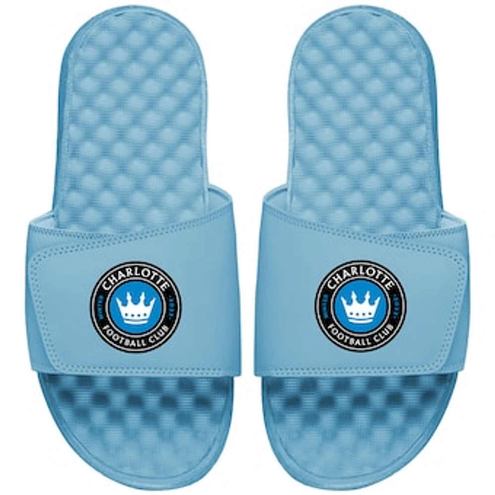 Men's ISlide Light Blue Charlotte FC Primary Team Logo Slide Sandals