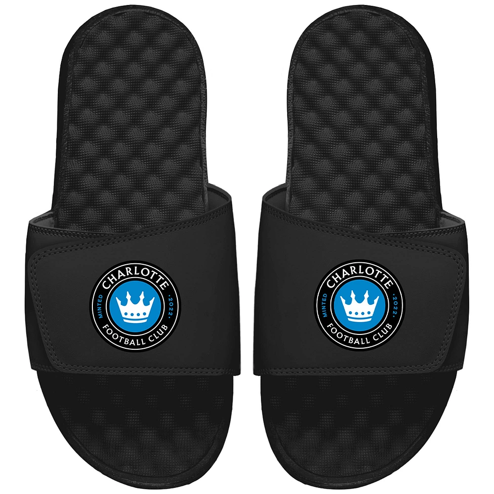 Youth ISlide Black Charlotte FC Primary Team Logo Slide Sandals
