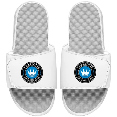 Youth ISlide White Charlotte FC Primary Team Logo Slide Sandals
