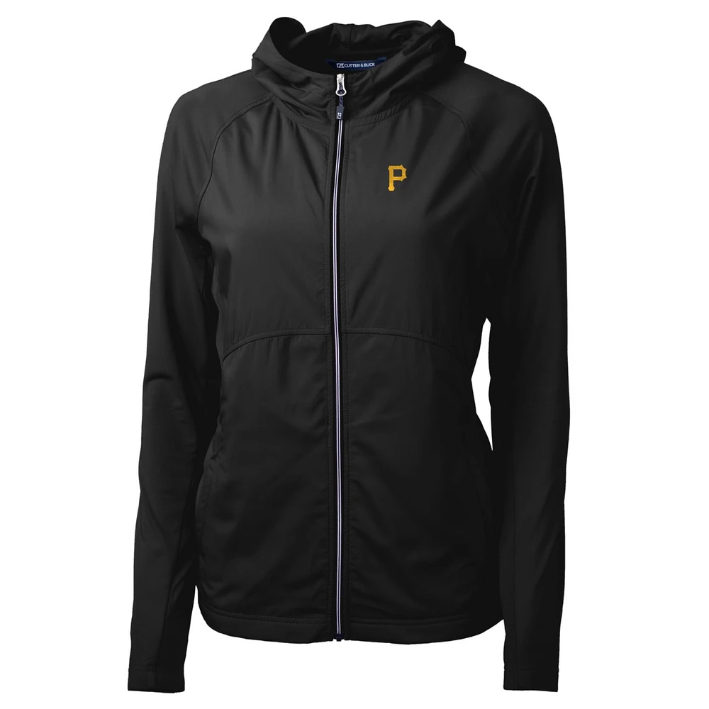 Women's Cutter & Buck Black Pittsburgh Pirates Adapt Eco Knit Full-Zip Jacket