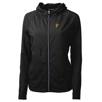 Women's Cutter & Buck Black Pittsburgh Pirates Adapt Eco Knit Full-Zip Jacket