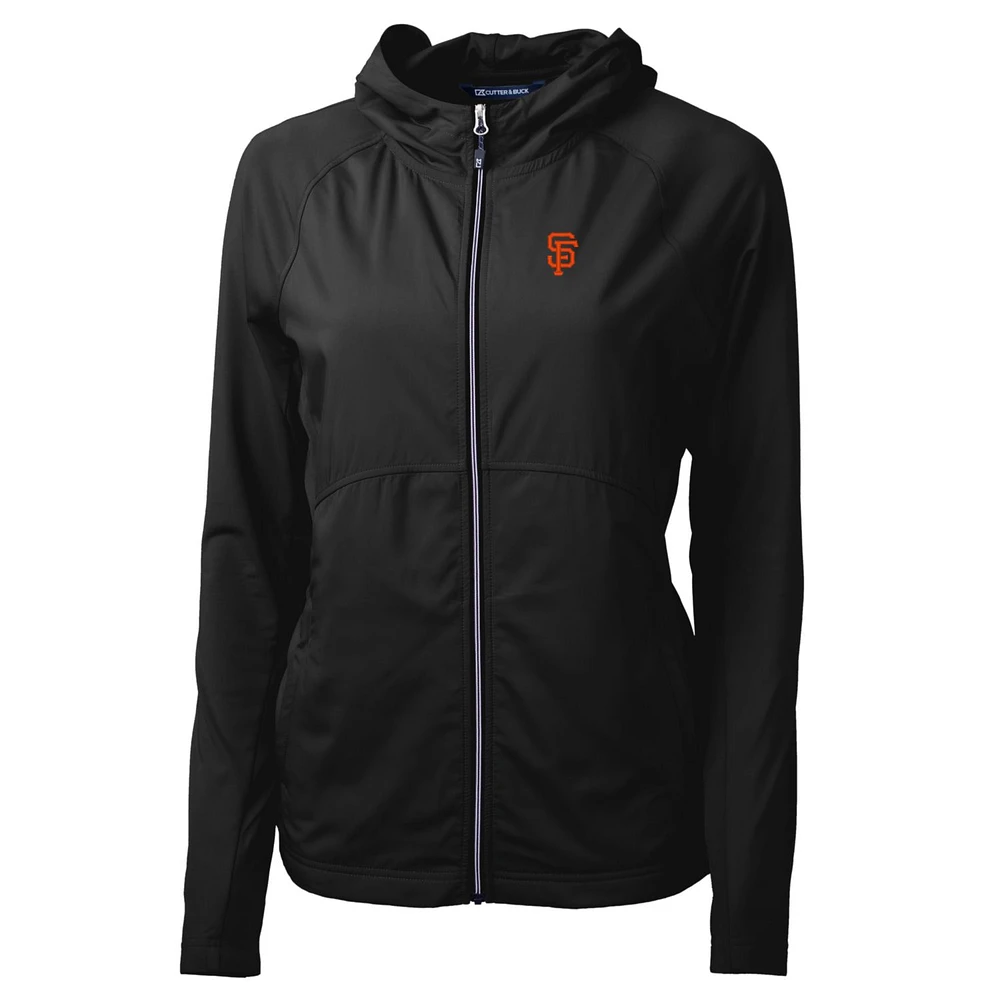 Women's Cutter & Buck Black San Francisco Giants Adapt Eco Knit Full-Zip Jacket