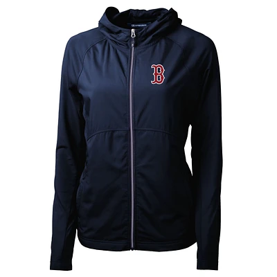 Women's Cutter & Buck Navy Boston Red Sox Adapt Eco Knit Full-Zip Jacket