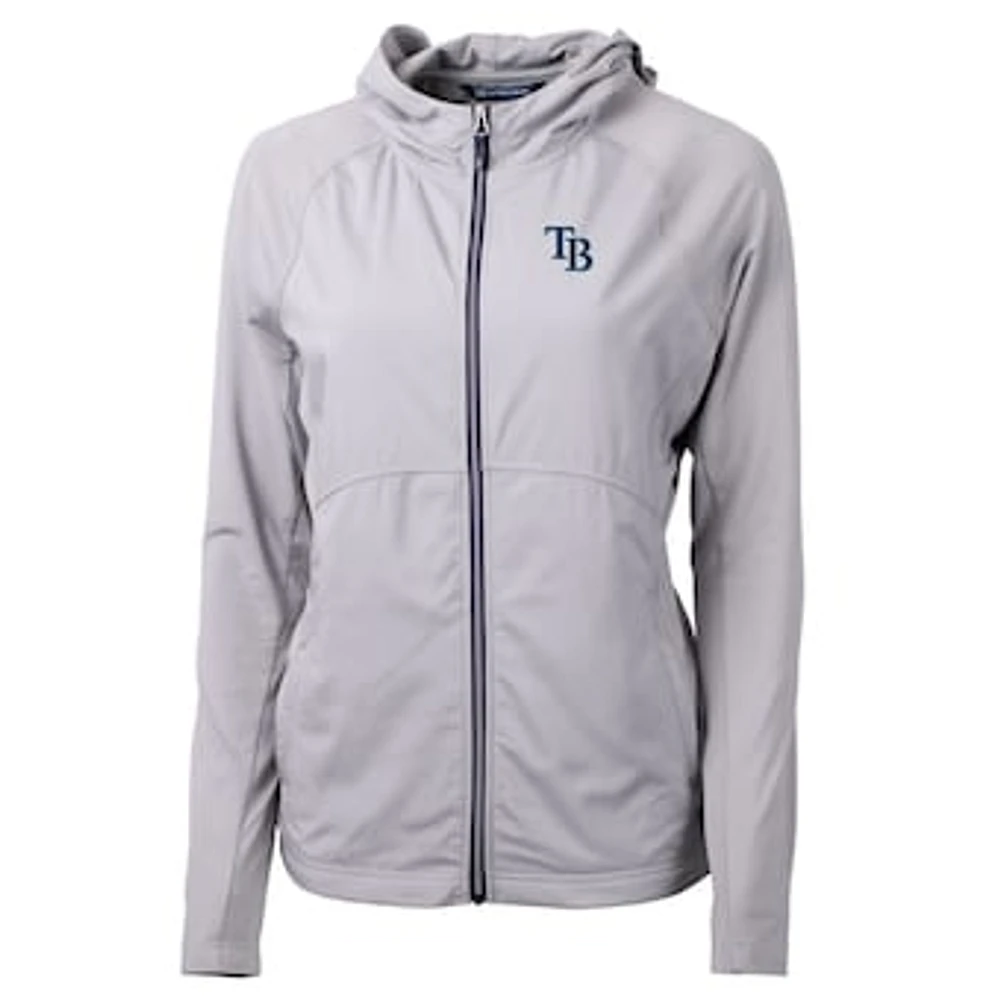 Women's Cutter & Buck Gray Tampa Bay Rays Adapt Eco Knit Full-Zip Jacket