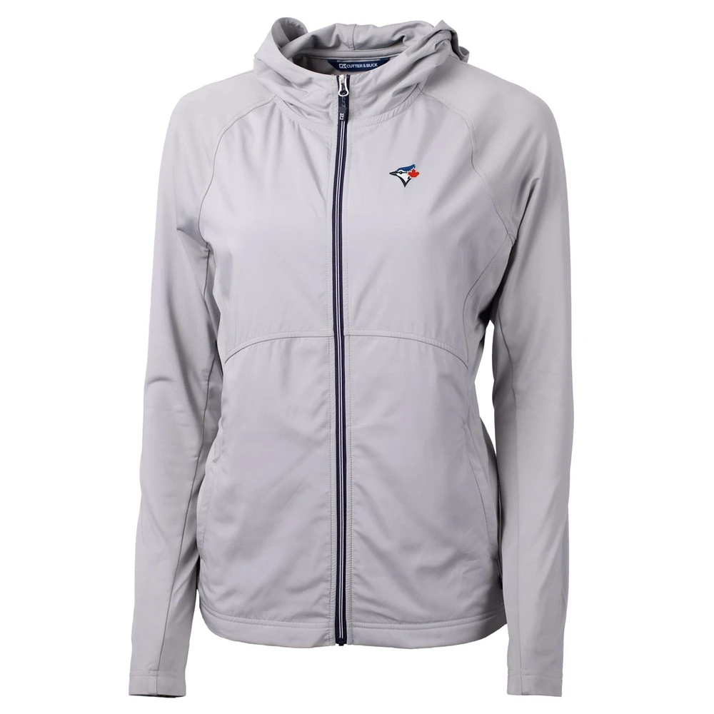 Women's Cutter & Buck Gray Toronto Blue Jays Adapt Eco Knit Full-Zip Jacket