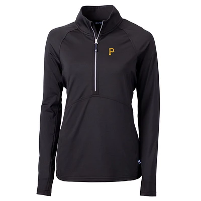 Women's Cutter & Buck Pittsburgh Pirates Adapt Eco Knit Stretch Half-Zip Pullover Top