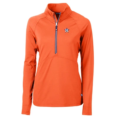 Women's Cutter & Buck Houston Astros Adapt Eco Knit Stretch Half-Zip Pullover Top