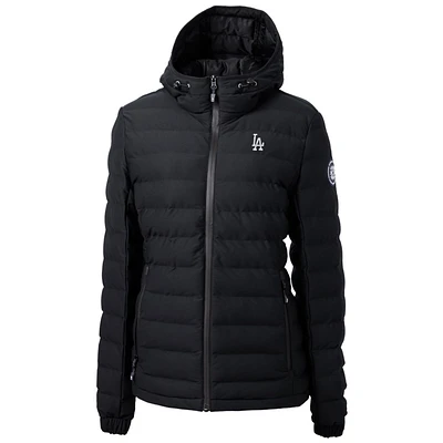 Women's Cutter & Buck Black Los Angeles Dodgers Mission Ridge Repreve Puffer Full-Zip Jacket