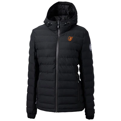 Women's Cutter & Buck Black Baltimore Orioles Mission Ridge Repreve Puffer Full-Zip Jacket