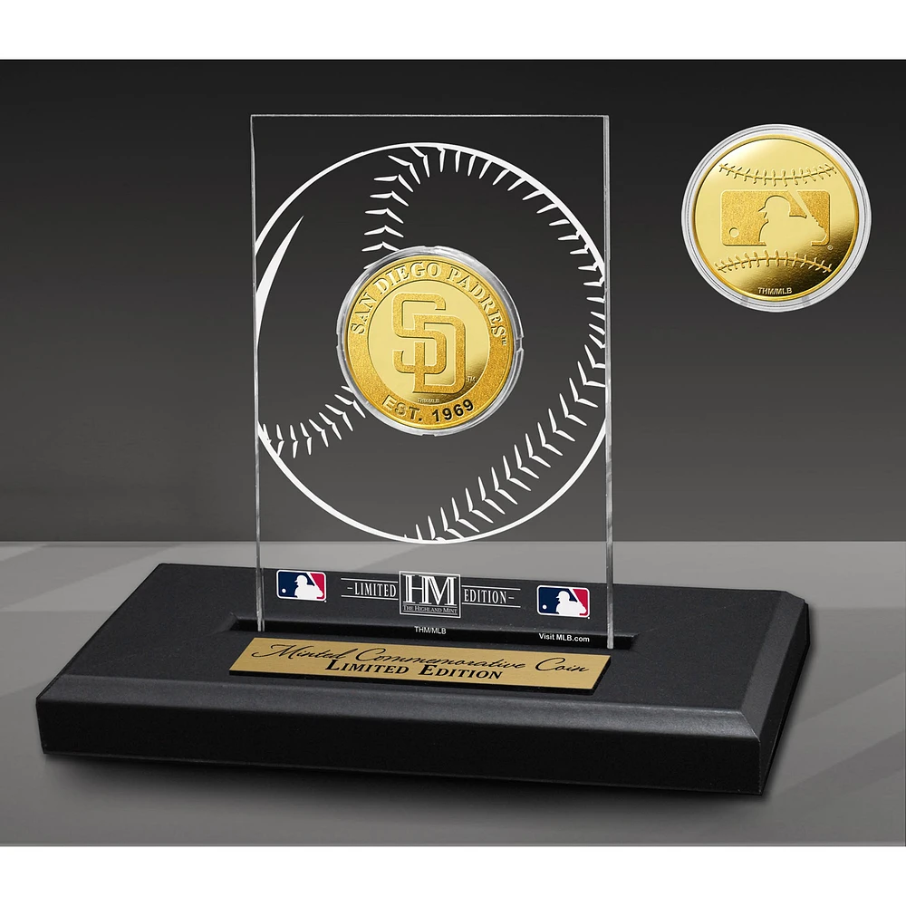 Highland Mint San Diego Padres 3'' x 5'' Acrylic Gold Coin Desk Top Display