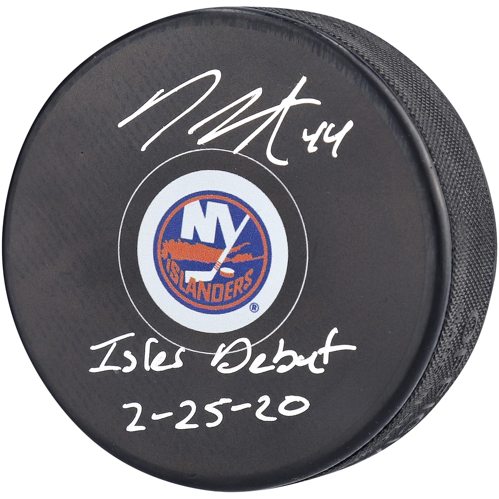 Jean-Gabriel Pageau New York Islanders Autographed Hockey Puck with "Isles Debut 2/25/20" Inscription