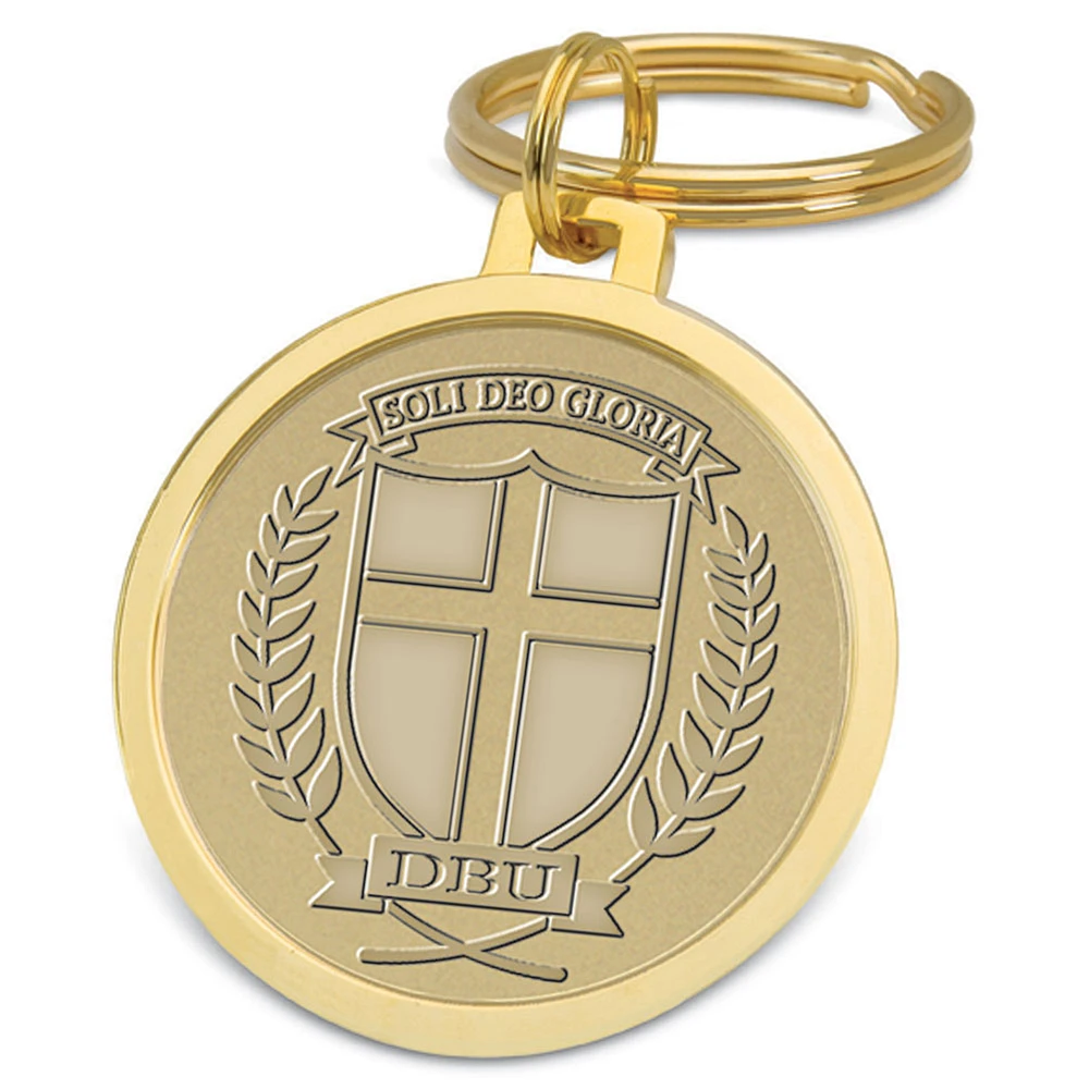 Gold Dallas Baptist Patriots Team Logo Split-Wire Key Ring
