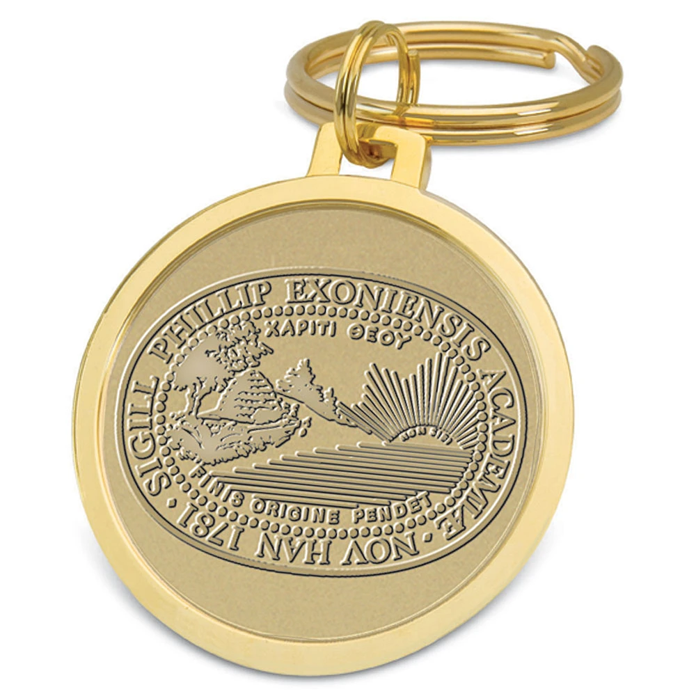Gold Phillips Exeter Academy Big Red Team Logo Split-Wire Key Ring