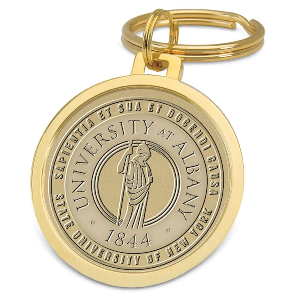 Gold UAlbany Great Danes University Team Logo Split-Wire Key Ring