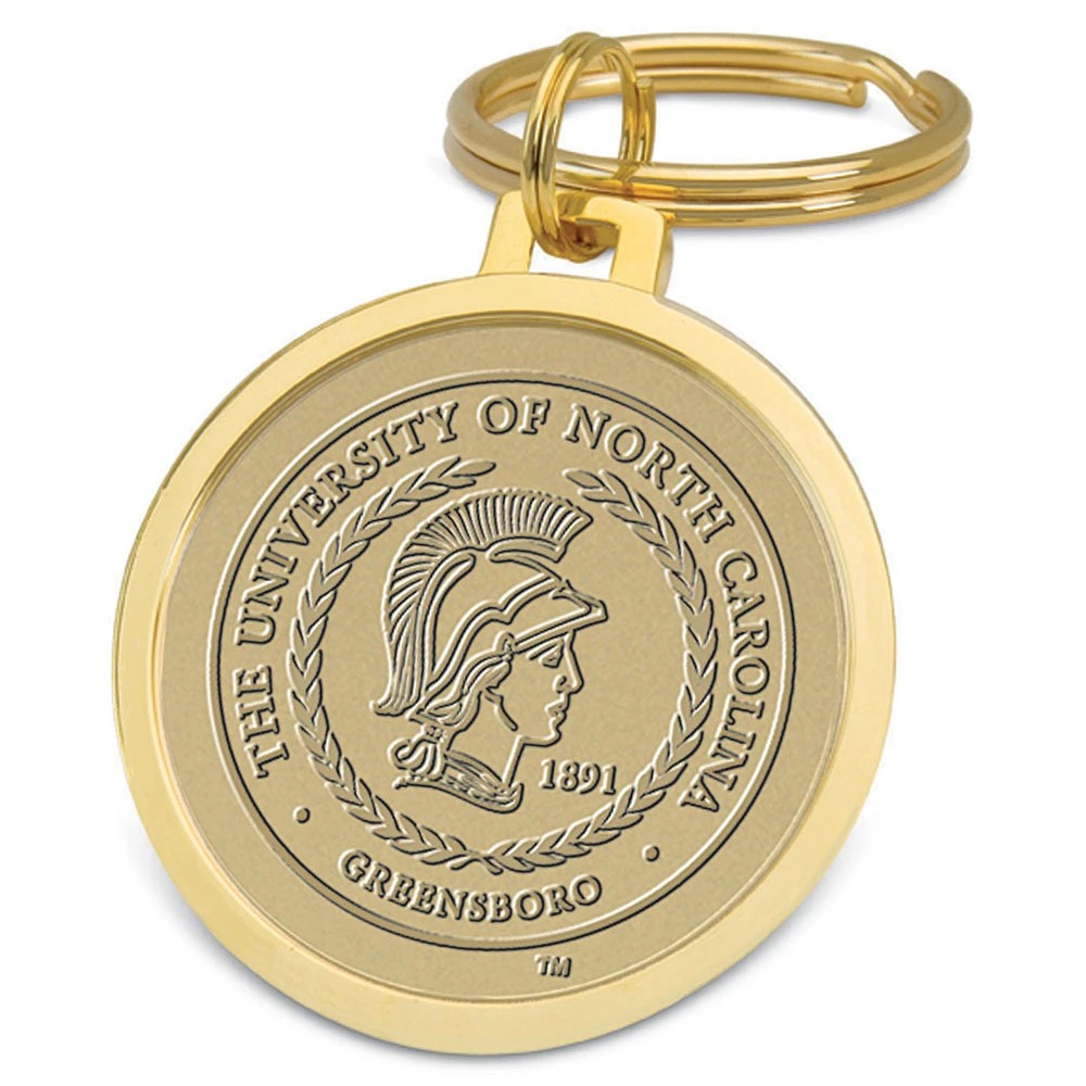 Gold UNCG Spartans Team Logo Split-Wire Key Ring