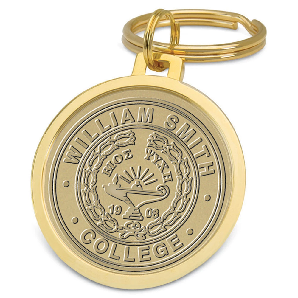 Gold Hobart & William Smith Colleges University Team Logo Split-Wire Key Ring