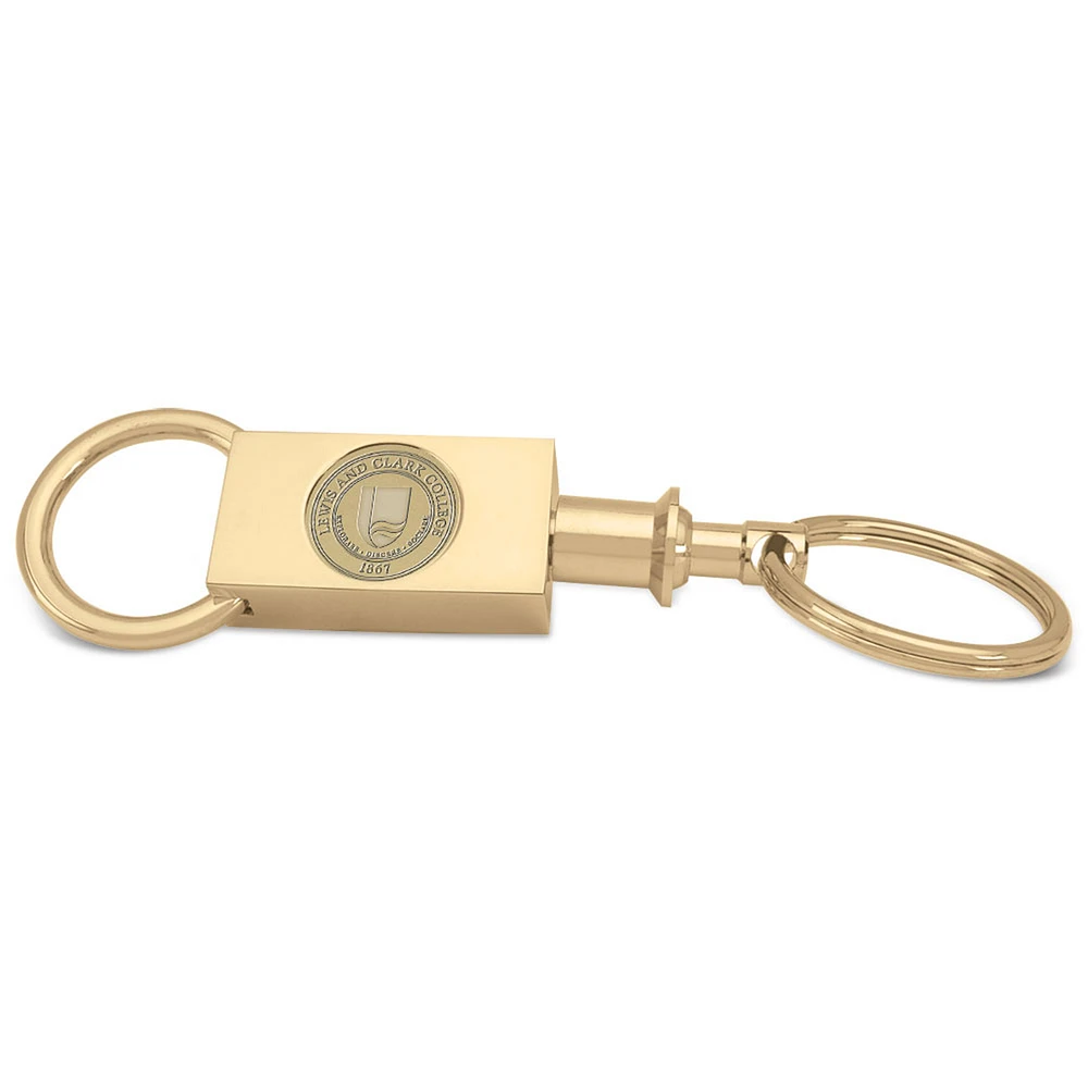 Gold Lewis & Clark College Pioneers Team Logo Two-Section Key Ring
