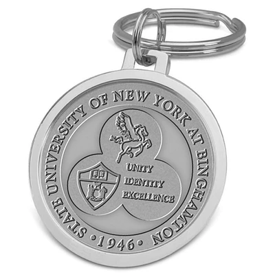 Silver Binghamton Bearcats Team Logo Split-Wire Key Ring