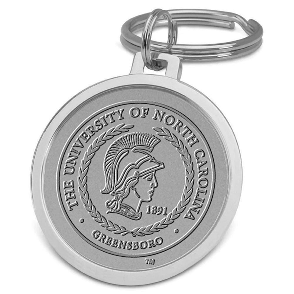 Silver UNCG Spartans Team Logo Split-Wire Key Ring