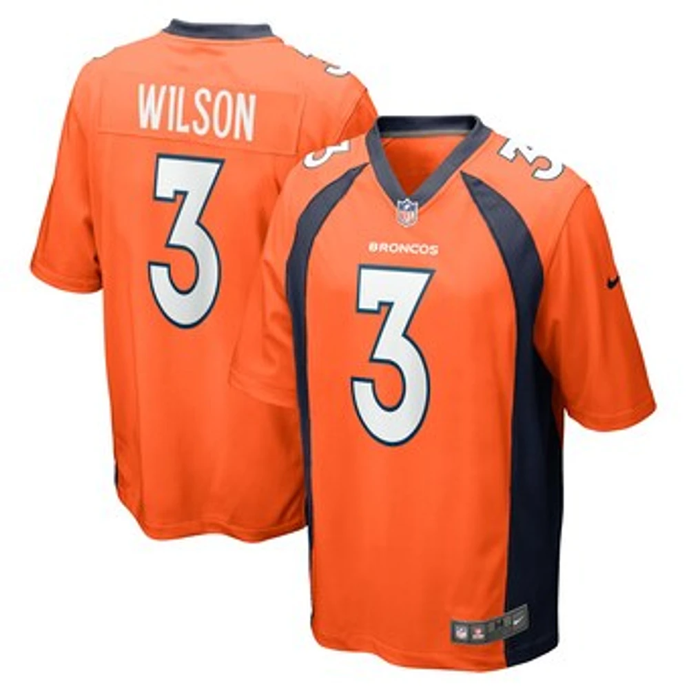 Men's Nike Russell Wilson Orange Denver Broncos - Game Jersey