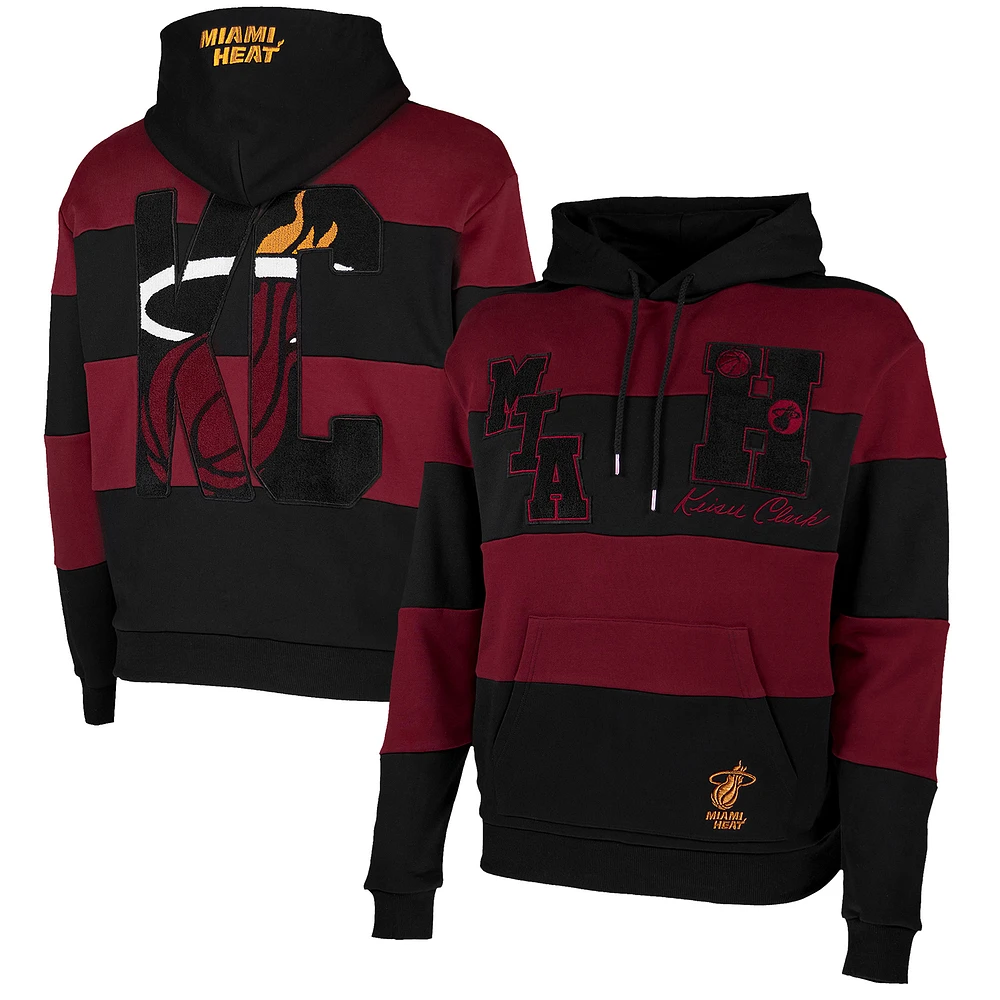 Men's NBA x Keiser Clark Black/Red Miami Heat No Caller ID Pullover Hoodie