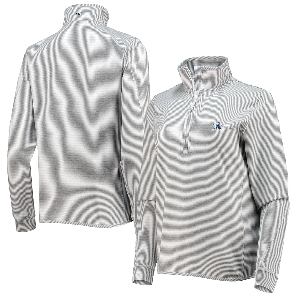 Women's Vineyard Vines Heather Gray Dallas Cowboys Sankaty Shep Half-Zip Pullover Top