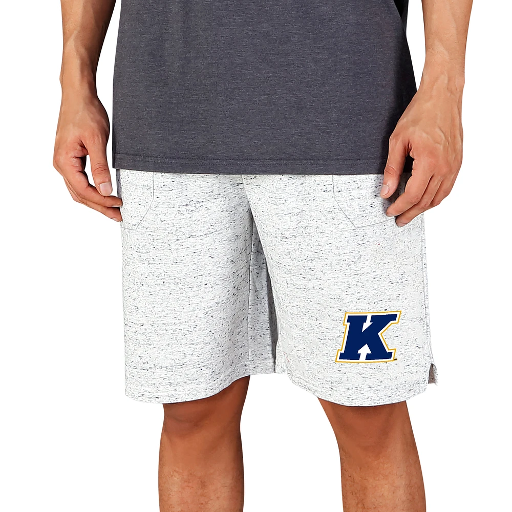 Men's Concepts Sport White/Charcoal Kent State Golden Flashes Throttle Knit Jam Shorts