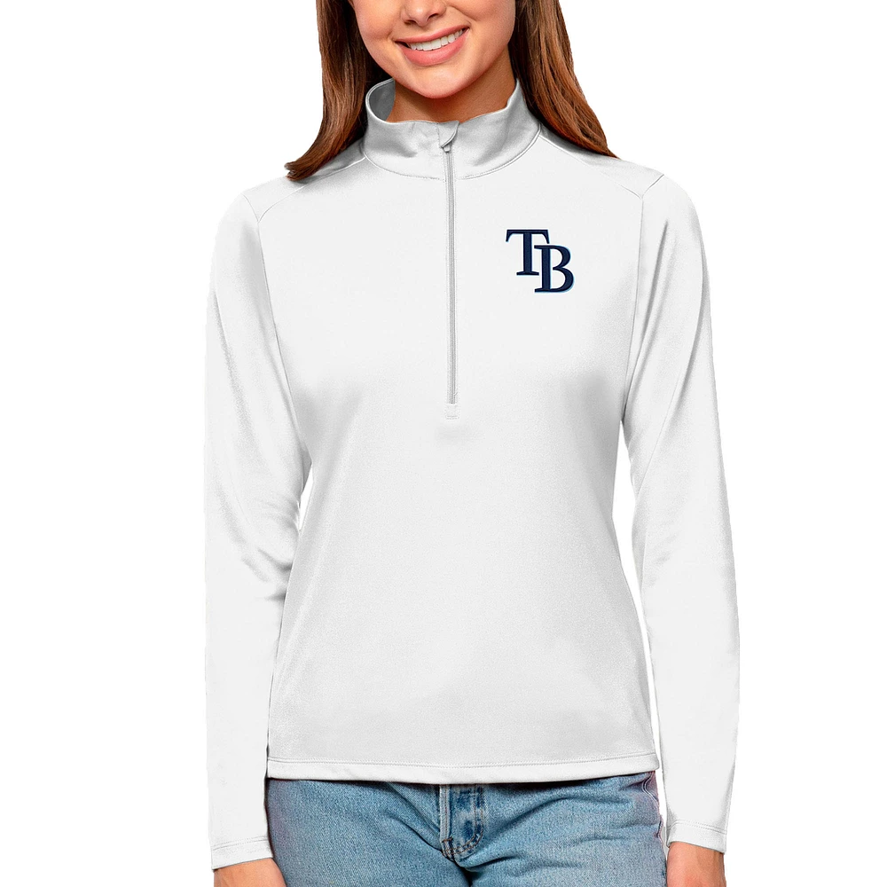 Women's Antigua Tampa Bay Rays Tribute Quarter-Zip Pullover Top
