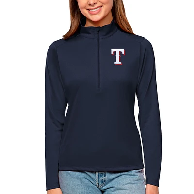 Women's Antigua Navy Texas Rangers Tribute Quarter-Zip Pullover Top