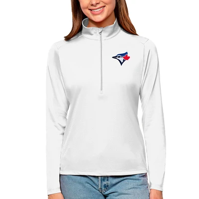 Women's Antigua Toronto Blue Jays Tribute Quarter-Zip Pullover Top