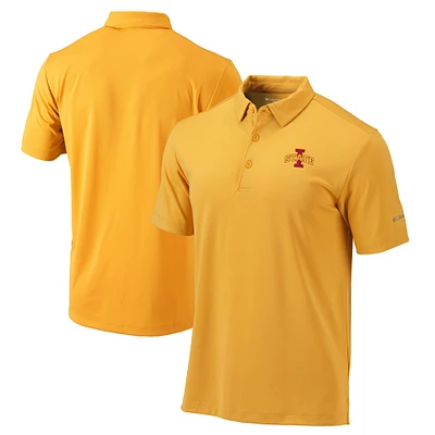Men's Columbia Gold Iowa State Cyclones Omni-Wick Drive Polo