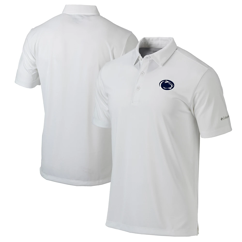 Men's Columbia White Penn State Nittany Lions Omni-Wick Drive Polo