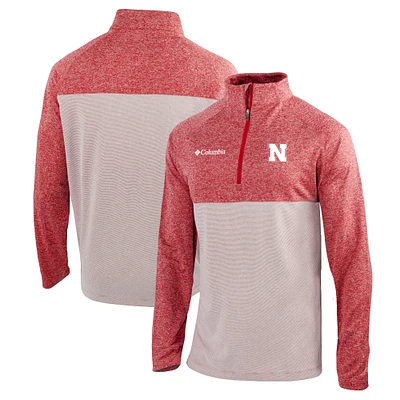 Men's Columbia Red Nebraska Huskers Omni-Wick Rockin' It Quarter-Zip Pullover Jacket