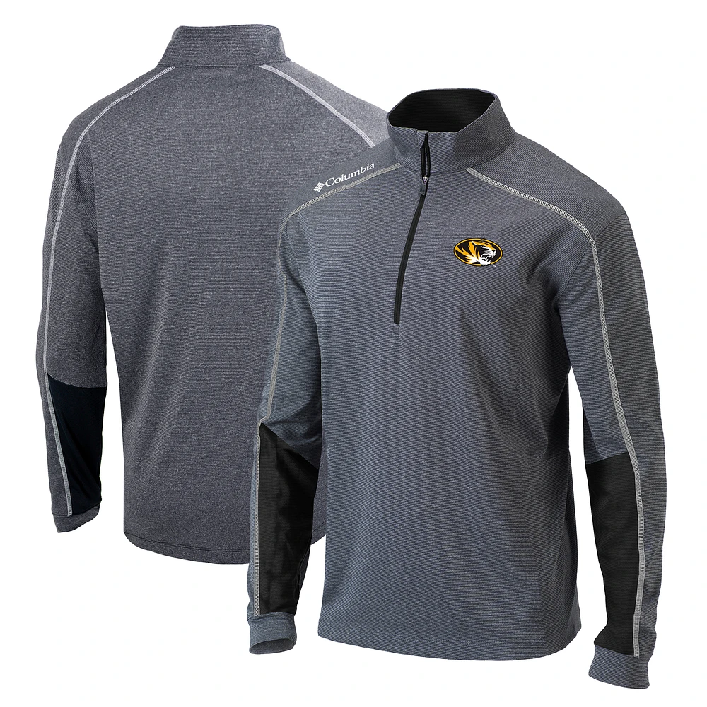 Men's Columbia Heathered Gray/Black Missouri Tigers Omni-Wick Shotgun 2.0 Quarter-Zip Pullover Top
