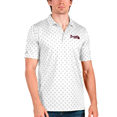Men's Antigua White Atlanta Braves Spark Polo