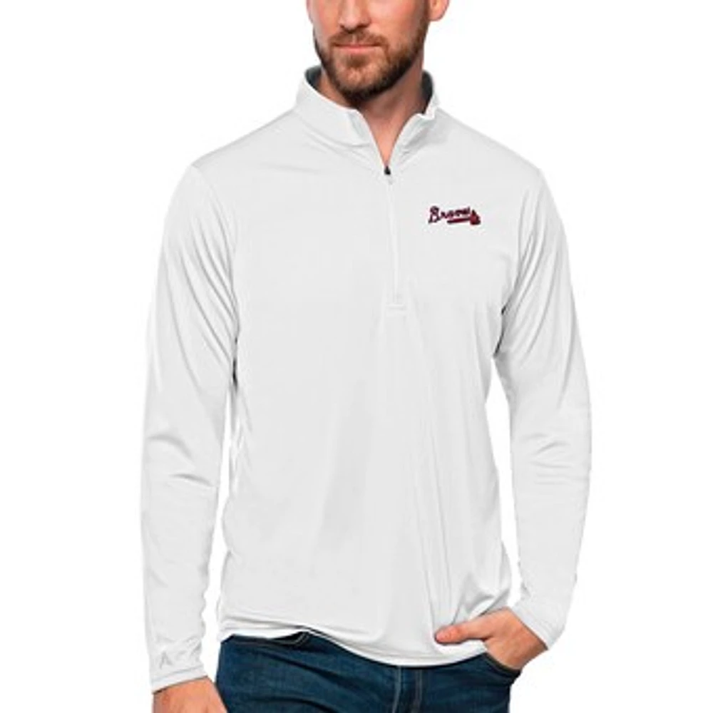 Men's Antigua Atlanta Braves Tribute Quarter-Zip Pullover Top