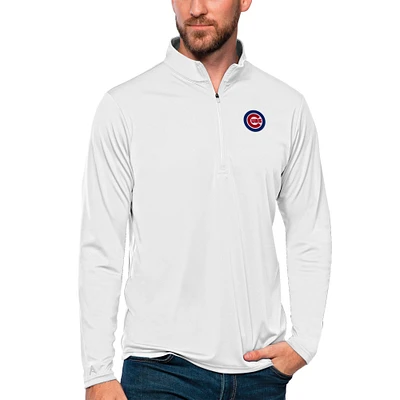 Men's Antigua Chicago Cubs Tribute Quarter-Zip Pullover Top