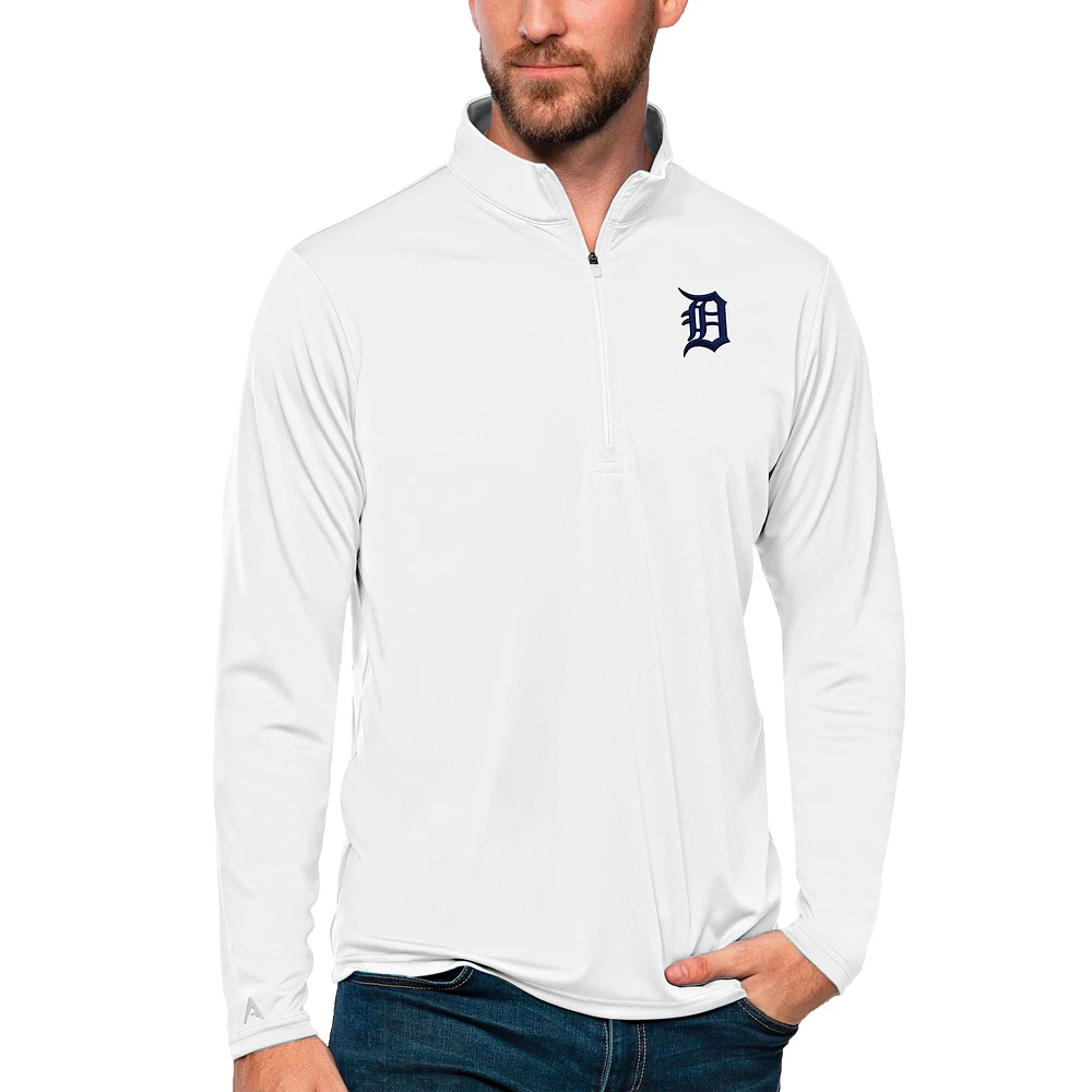 Men's Antigua Detroit Tigers Tribute Quarter-Zip Pullover Top