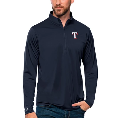 Men's Antigua Navy Texas Rangers Tribute Quarter-Zip Pullover Top
