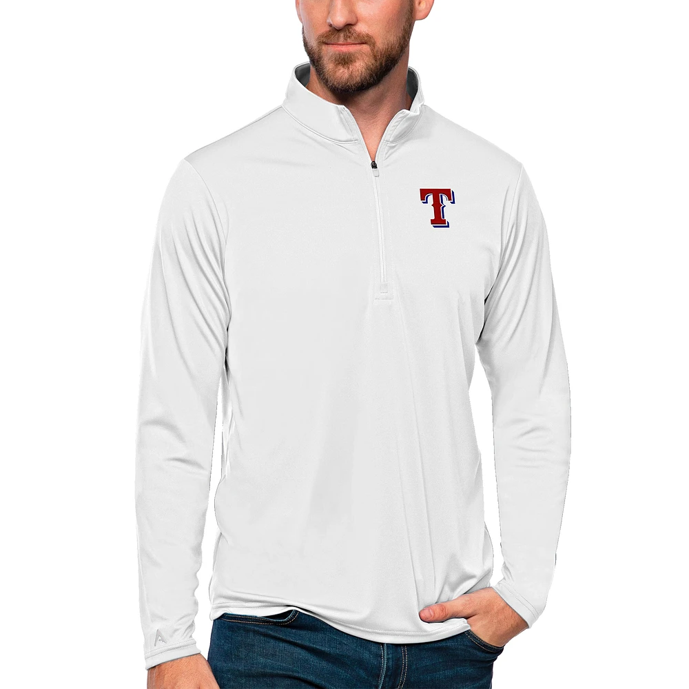Men's Antigua Texas Rangers Tribute Quarter-Zip Pullover Top
