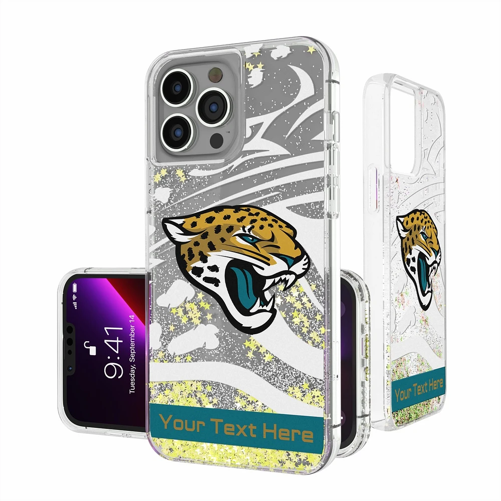 Jacksonville Jaguars Personalized Tilt Design iPhone Glitter Phone Case