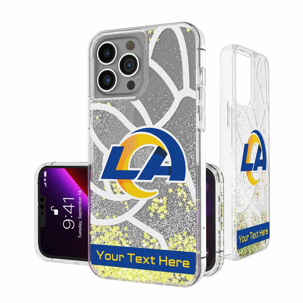 Los Angeles Rams Personalized Tilt Design iPhone Glitter Phone Case