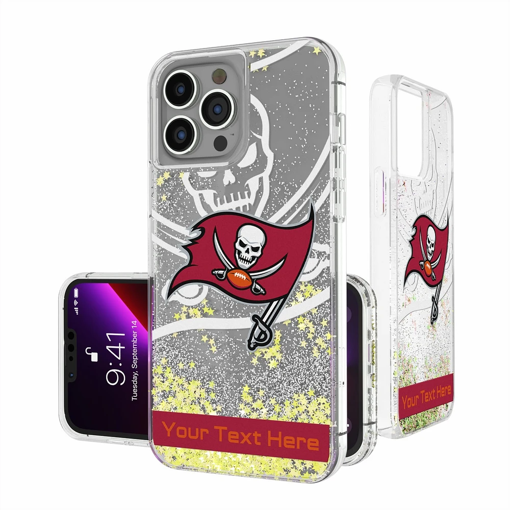 Tampa Bay Buccaneers Personalized Tilt Design iPhone Glitter Phone Case