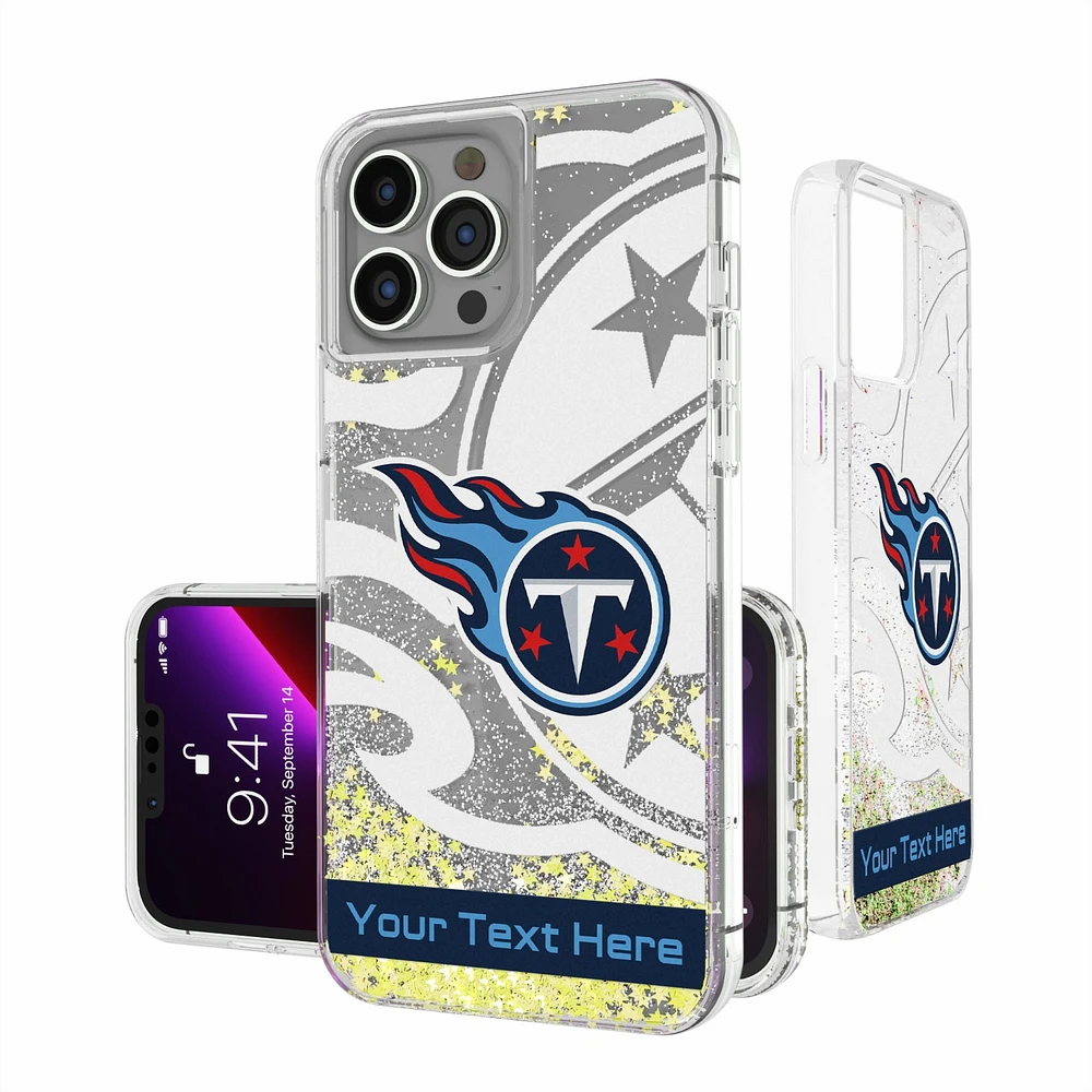 Tennessee Titans Personalized Tilt Design iPhone Glitter Phone Case