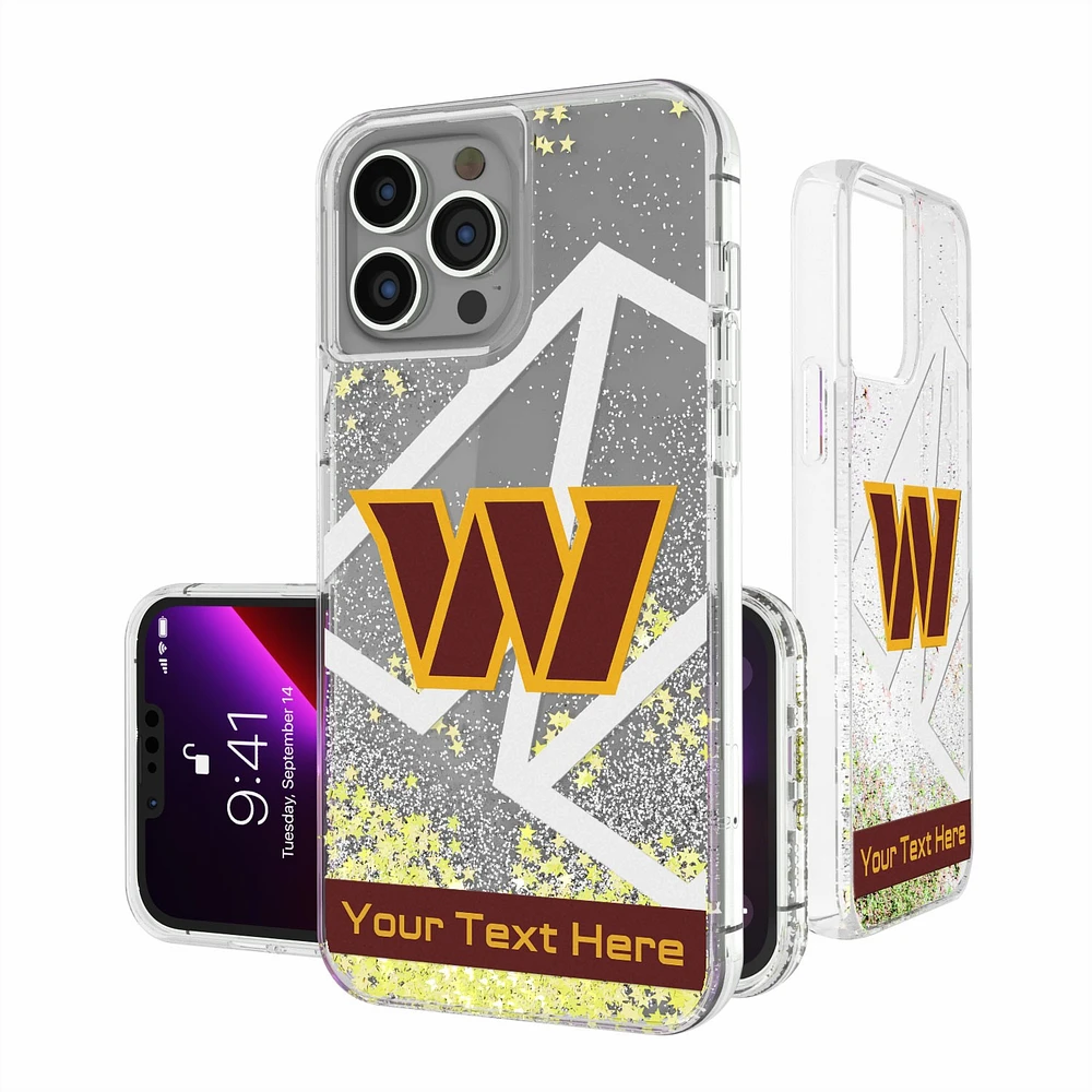 Washington Commanders Personalized Tilt Design iPhone Glitter Phone Case
